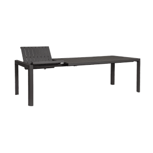Anthrazitfarbener Bizzotto Ausziehtisch Kiplin, Gartentisch mit Ausziehfunktion.