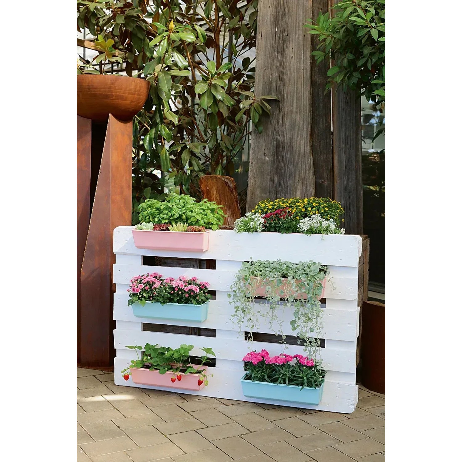 plastkon blumenkasten Rechteckiger Blumenkasten mit Rdern aus Fiberglas  Potflex