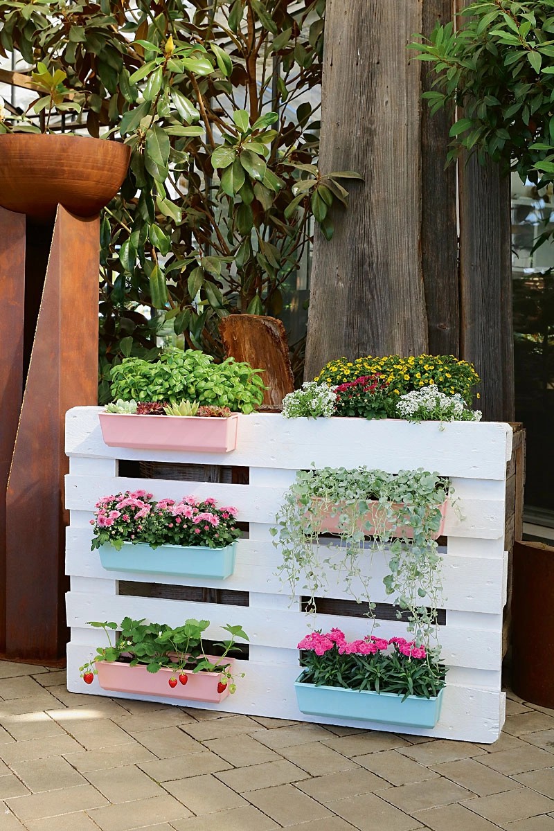 Geli Pflanzgefäß für Europaletten Easy 37 cm x 13,5 cm x 10 cm Zartrosa