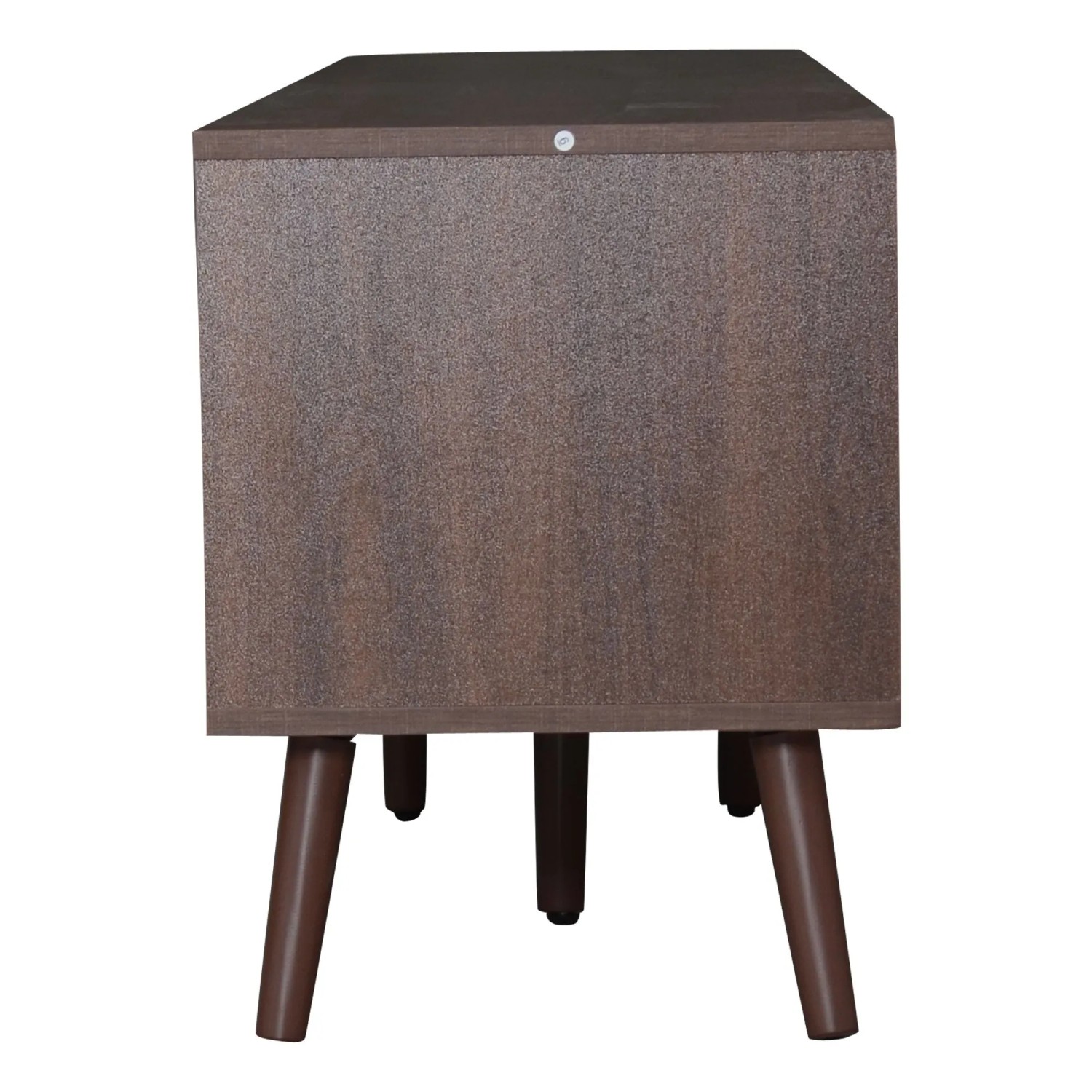 okwish TV Schrank mit Rattan Türen Schubladen Füßen Stauraum 200x37x49.5cm Braun_10