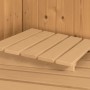 Detailaufnahme einer Kopfstütze aus Holz für die Karibu Sauna Steena.