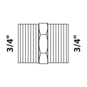 Kirchhoff Doppelnippel 26,4 mm (3/4 AG) Rotguss, Gewindefitting für Sanitär- und Heizungsanlagen.