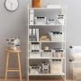 SmartStore Aufbewahrungsbox Classic 1,5 l auf einem Regal, transparent mit schwarzem Deckel.