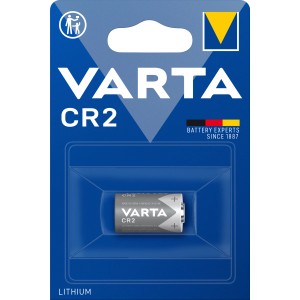 Varta Lithium CR2 Batterie in blauer Verpackung. Spezialbatterie für Kameras.