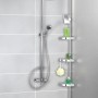 Wenko Teleskop Duschecke Premium mit 3 Ablagen und Spiegel, silberfarben, im Badezimmer.