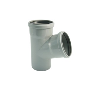 HTEA Einfach-Abzweig 67° DN 40/40 aus grauem Kunststoff für HT-Rohre.