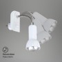 Weiße, schwenkbare Briloner Steckerleuchte Paku, 7x22x14 cm. Steckdosenlampe mit Flexarm.