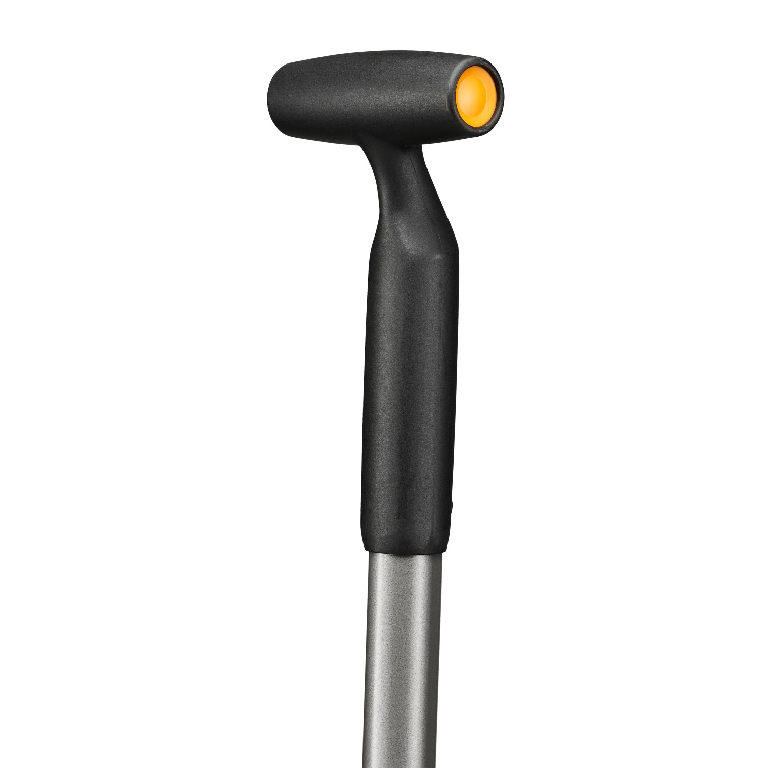 Detailaufnahme: Ergonomischer Griff der Fiskars Schaufelrechen, Besen & Rechen für komfortables Arbeiten.
