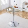okwish Balkentisch mit Minimalistisch Glas Design 89x89x92cm Transparent_4