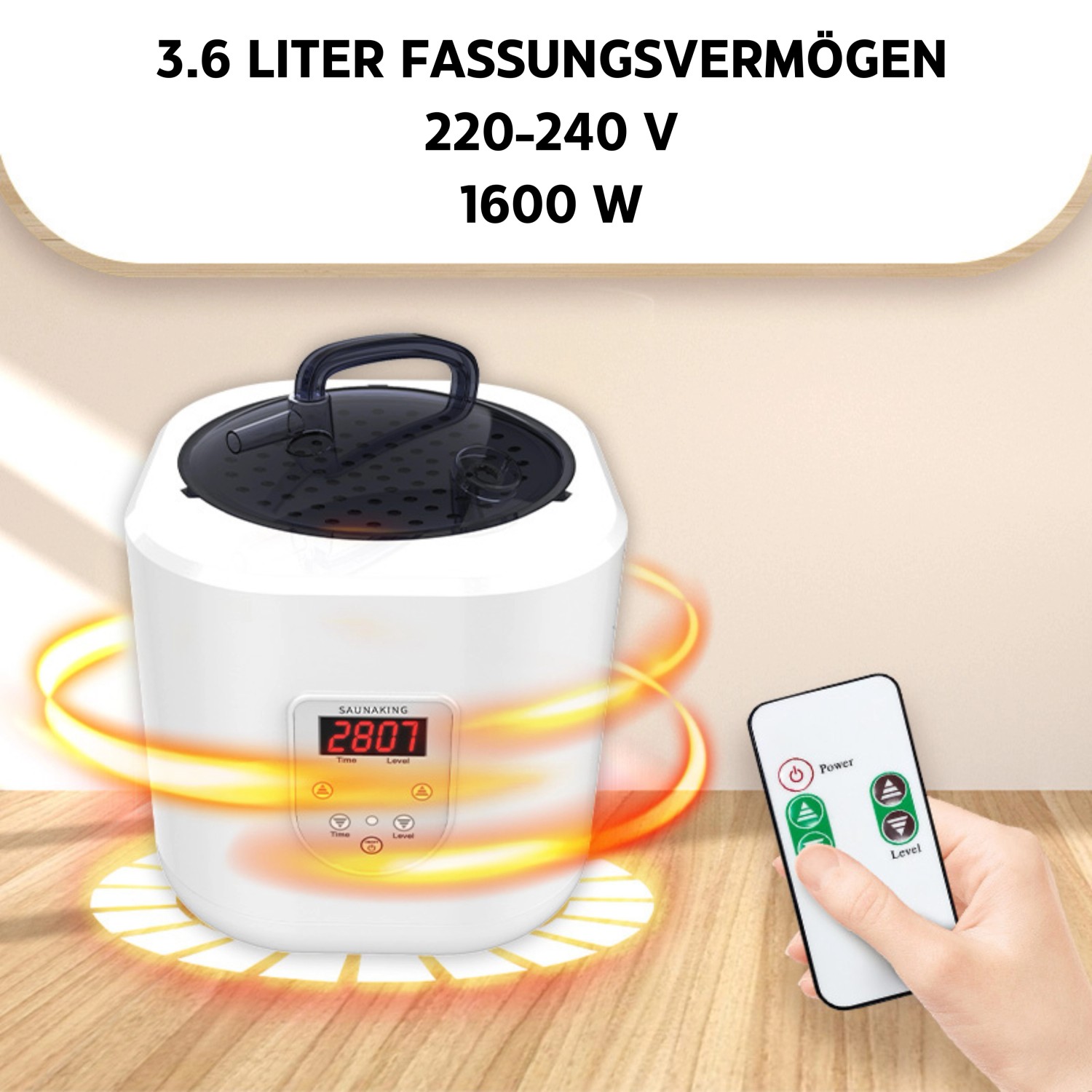 Sanotechnik Dampfsauna Tragbar 90 cm x 90 x 190 cm Schwarz_6