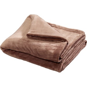 Gefaltete, braune Mikrofaserdecke (150x200 cm) für Wohnzimmer & Schlafzimmer.