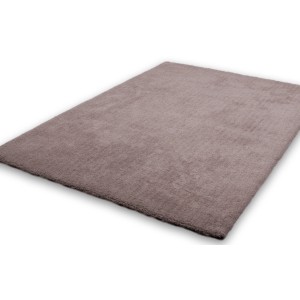 Beiger Lalee Hochflorteppich Blanda 620, 80x150 cm, aus weichem Mikro-Polyester.