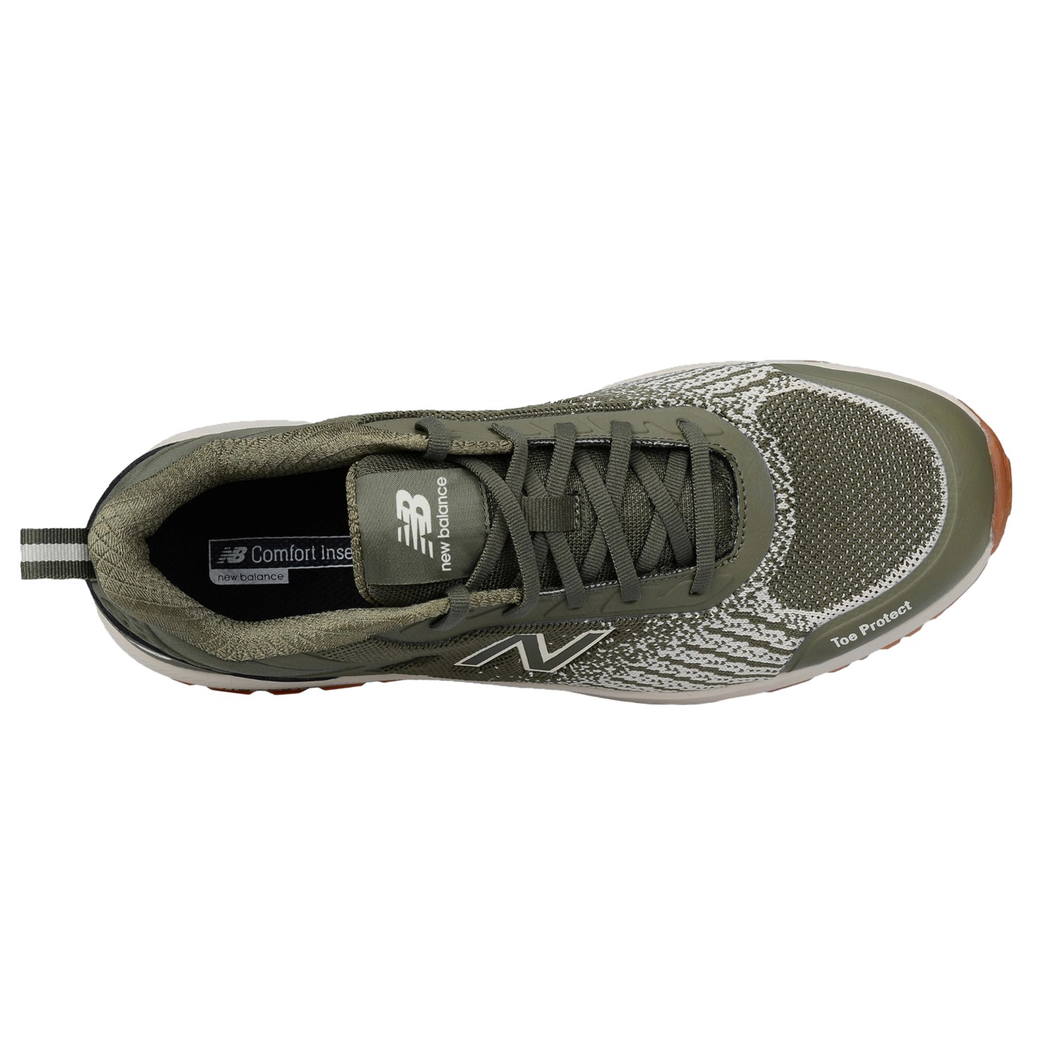New Balance Speedware Sicherheitsschuh, olive/weiß, S1 P, Gr. 40, mit Zehenschutzkappe und rutschfester Sohle.