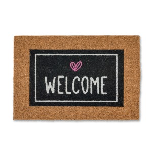 Astra Türmatte Coco Glitter Welcome Herz ca. 40 cm x 60 cm Schwarz