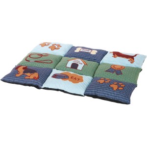 Jollypaw Hundedecke Johnny, 80x55cm, blau/grün mit Motiven, ideal für Hunde.