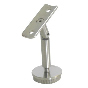 Handlaufträger Edelstahl V2A mit Gelenk mit gewölbter Platte 75 mm