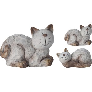 Dekofigur Katze Keramik 12 cm