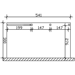 Technische Zeichnung Skan Holz Carport Eifel, Maße: 300x541cm, Pfostenabstände