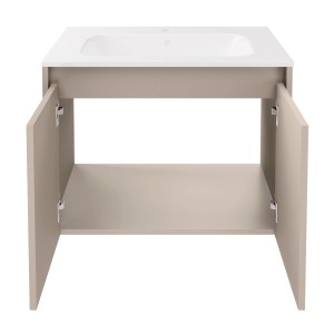 Fackelmann Waschtisch-Set Compact Line, 71 cm, Kaschmir, mit offenstehenden Türen.