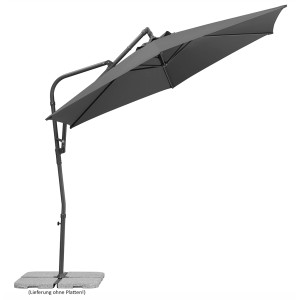 Anthrazitfarbener Schneider Ampelschirm Genua mit Neigungsfunktion und Kurbelmechanismus.