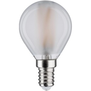 Paulmann E14 LED Leuchtmittel in Tropfenform mit warmweißem Licht.