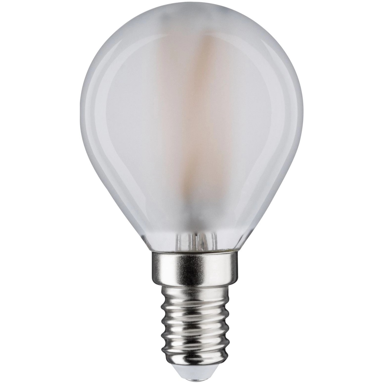 Paulmann E14 LED Leuchtmittel in Tropfenform mit warmweißem Licht.