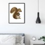 Komar Wandbild: Niedliches Eichhörnchen mit Eichel, 40x50 cm. Dekoratives Bild für Kinderzimmer.