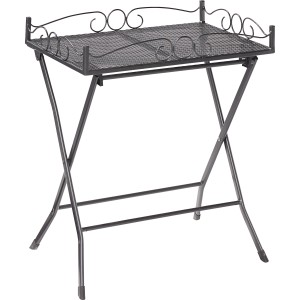 Rechteckiger, schwarzer Klapptisch Sacramento, 40x60 cm, ideal für Balkon oder Garten.