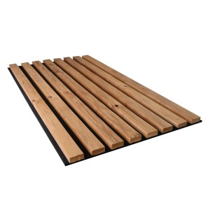 Kosche Hydroline Akustikplatte Thermofichte gehobelt, Detailansicht der Holzpaneele.