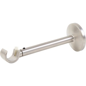 Wandhalterung in Satinoptik für Gardinenstangen, 50x50x140 mm.