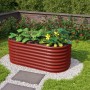 Vitavia Hochbeet 630 Vita Basic Rubin, Metallbeet im Garten mit Bepflanzung.