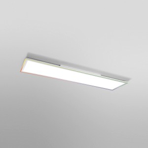 Ledvance Smart+ WiFi Panelleuchte Planon Plus 120x30 cm mit Farbwechsel an der Decke.