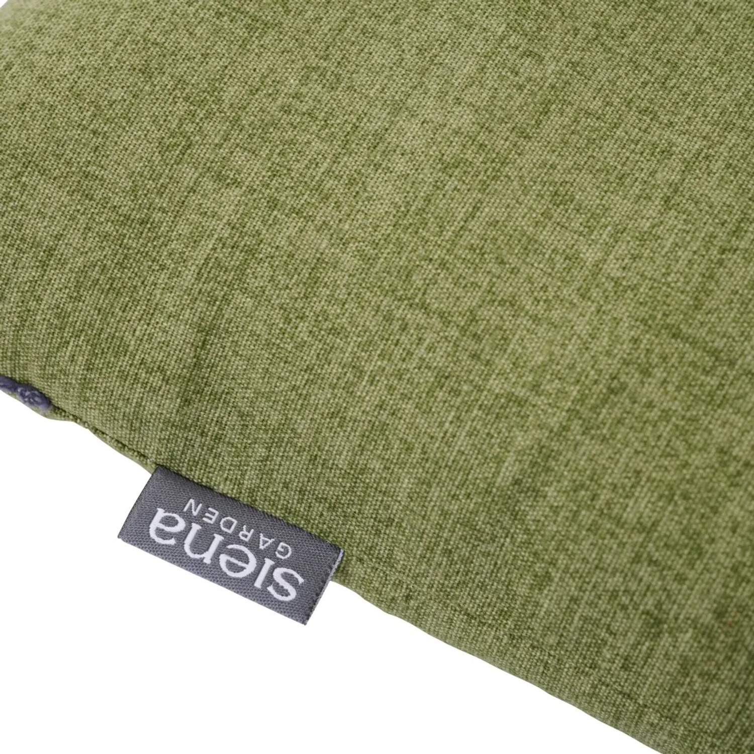 Siena Garden Banksitzkissen Comfort, 140x44x7 cm, Olive. Bequemes Kissen mit Bindebändern.