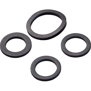O-Ring Set für Mischdüsen, 4 Gummidichtungen in verschiedenen Größen für Sanitäranwendungen.