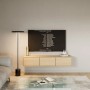 Selsey Framme TV-Hängeboard 150 cm in Eiche-Holzoptik unter TV. Modernes, wandmontiertes TV-Möbel mit grifflosen Klappen.