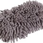 Grauer OBI 2-in-1 Microfaserschwamm für die Autopflege mit Chenille- und Glattfaserseite.