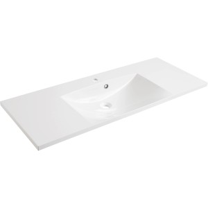 Fackelmann Einzelwaschtisch B.Clever, 120 cm, Weiß Hochglanz. Waschtisch für Badmöbel.