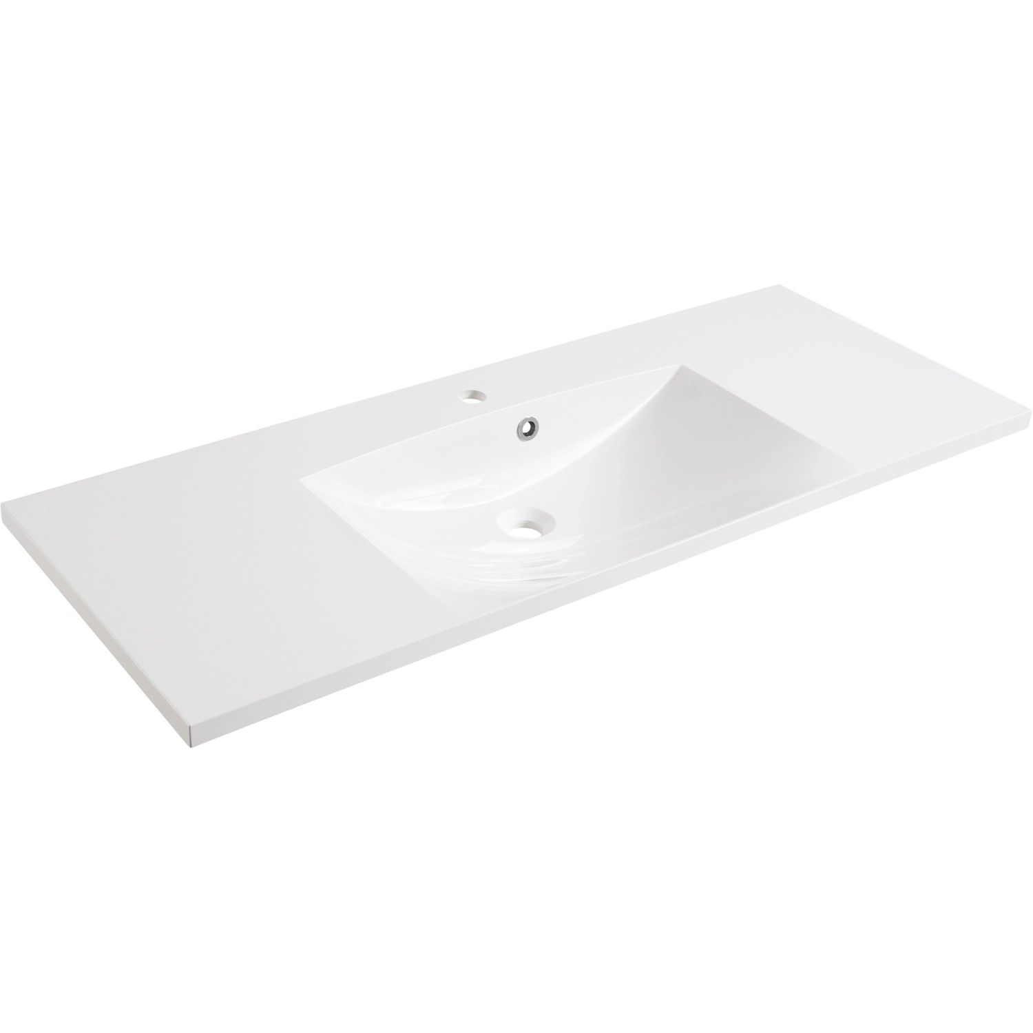 Fackelmann Einzelwaschtisch B.Clever, 120 cm, Weiß Hochglanz. Waschtisch für Badmöbel.