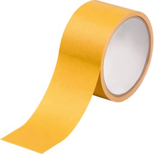Gelbes LUX Verlegeband, 10 m x 50 mm, doppelseitiges Klebeband für Bodenbeläge.