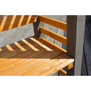 Gaspo Sitzbank Hallein, 125 cm, aus Holz, passend zur Pergola. Gartenbank mit Rückenlehne.