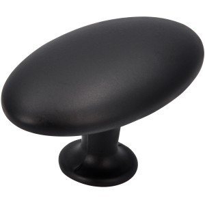 Siro Möbelknopf 2338, oval, Metall, schwarz matt, 35x64x36 mm.
