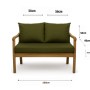 Setgarden Mix Bench Kissen, grüne Bankauflage für 2-Sitzer Gartenbank, 100x60 + 2x50x56cm.