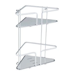 WENKO Eckregal Termoli Edelstahl 2 Etagen