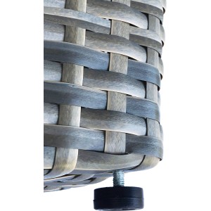 Detailaufnahme Pflanzkasten Cube Wave, Polyrattan, mit Stellfuß.