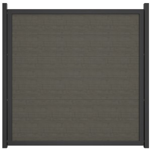 GroJa BasicLine Nova Sichtschutzzaun, quadratisch, 180x180 cm, Grey Ash Cut, mit anthrazitfarbenem Rahmen.
