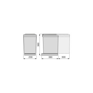 Emuca Wäschekorb Laundry mit Flügeltürsystem 450 mm Kunststoff und Stahl Weiss