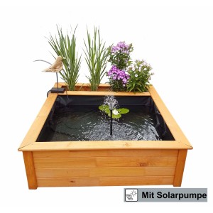 Promadino Hochteich mit Pflanzzone inkl. Solarpumpe (LxBxH) 146 x 127 x 40 cm