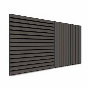 2er Set Akustikpaneel Lino Mauve, 60x60cm, MDF schwarz, Filz schwarz, zur Wand- und Deckenmontage.