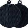 Wenko Silikon Spülschwämme Soft, 2er Set, Schwarz. Grillutensil für die Outdoorküche.
