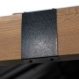 Detailaufnahme: Sojag Pavillon Fontana, Holzstruktur mit schwarzer Metallverbindung.